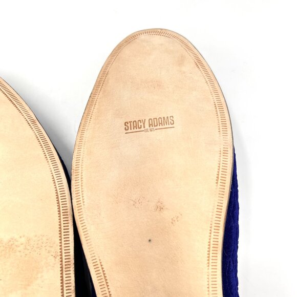 Stacy Adams Mens‎ 13 M Blue Velvet Quilted Slip On Horsebit Loafers Dress Shoes - Picture 11 of 13